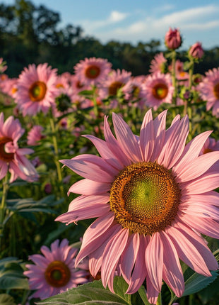 Iris Tectorum Rose Sunflower 50Pcs Pink Sunflower Seeds Pink Sunflower Seeds