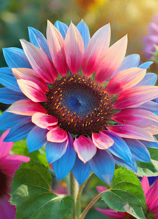 Twin-Blossom Blue Over Pink Sunflower Seeds