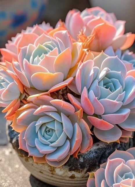 500Pcs Mixed-Color Mountain Rose Succulent Seeds Rare Blooming Succulents for Home & Garden Easy to Grow Drought-Resistant All Seasons