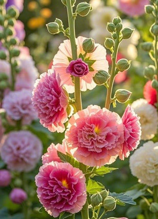 200 Hollyhock Seeds with Stunning Tall Blooms, Perfect for Fences, Natural Screens & Bee Gardens
